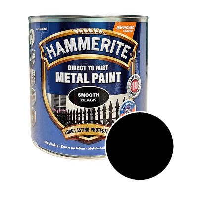 Hammerite Фарба по металу молоткова — Чорна 2.5 л